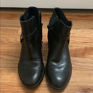 Ivanka Trump black leather booties